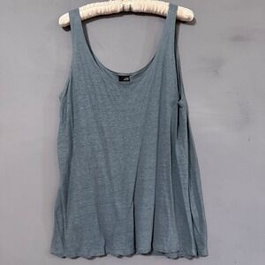 Lisa Bayne Linen Large Tank Top Lightweight Neutral Blue